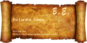 Belanka Emma névjegykártya